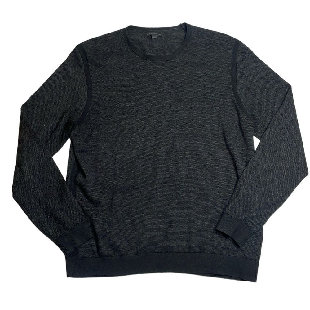 J McLaughlin Gray and Black Cotton and Cashmere light weight sweater Large